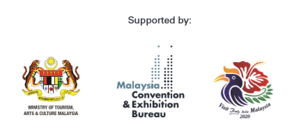The three logos of Visit Malaysia: Ministry of Tourism, Arts & Culture Malaysia + MyCEB +Campaign logo